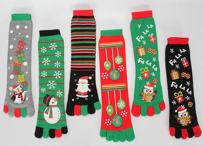 Chaussette de Noël "5 doigts" 6 modèles, taille unique, boite cadeau=========