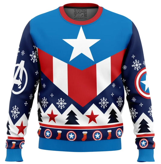 Pull de Noël homme "Captain America" 2 modèles, de S à 5 XL