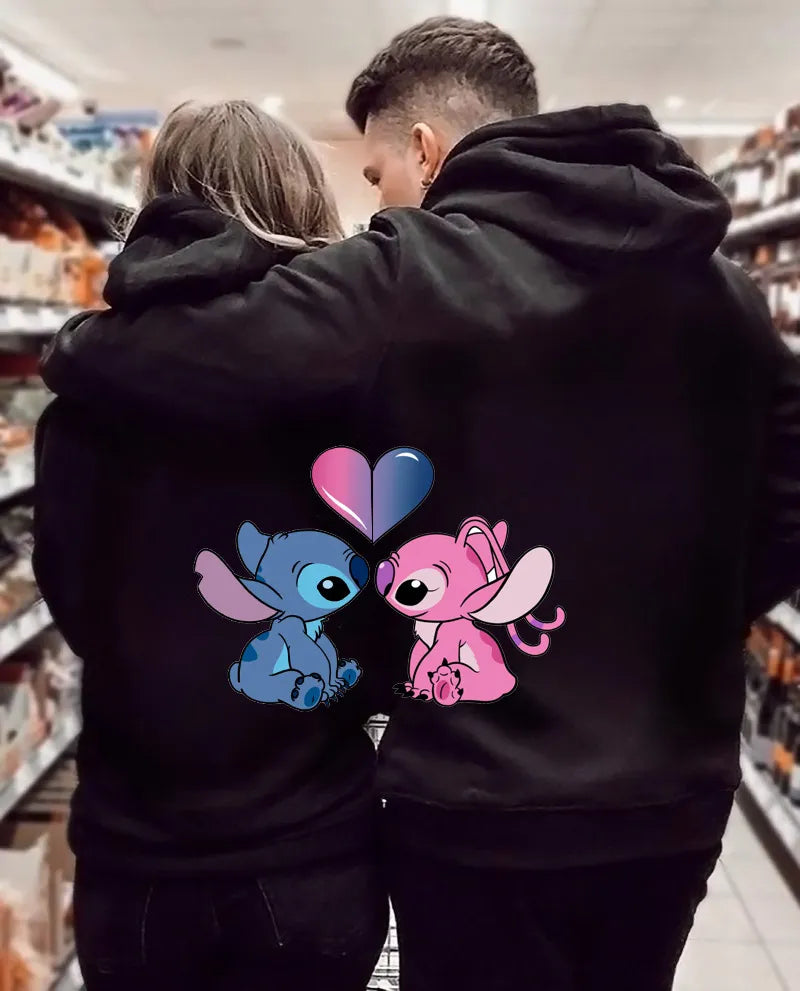 Sweat à capuche spécial couple "Lillo et Stitch" Taille de S à XL