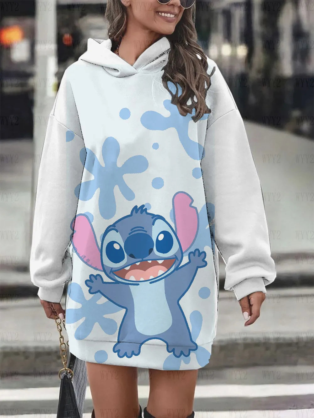 Superbe robe sweat à capuche de Noël Stich 7 modèles de S à 5 XL