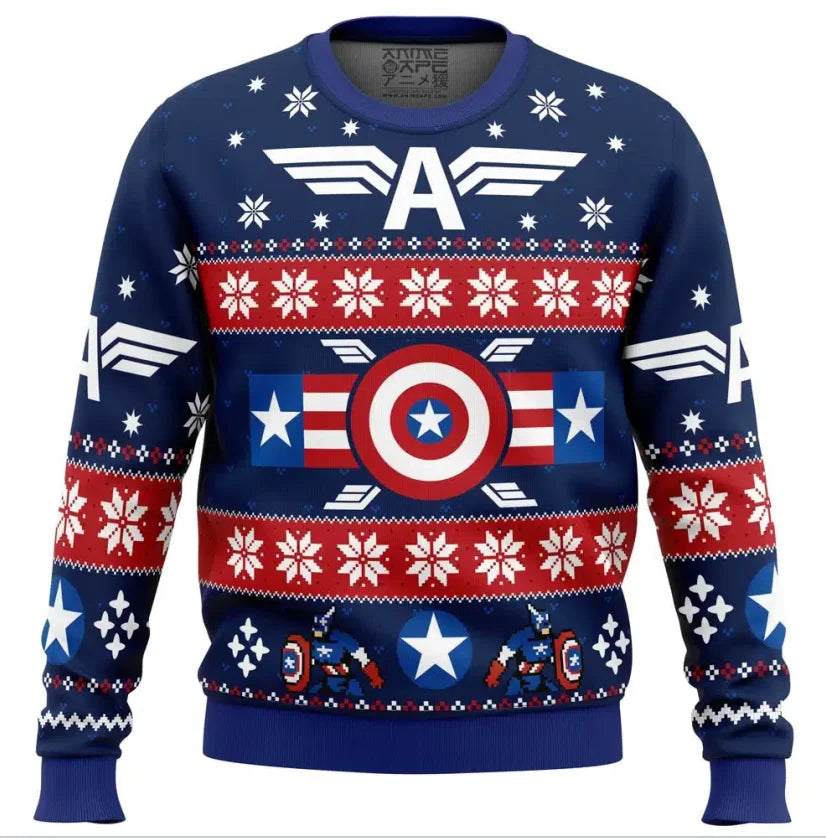 Pull de Noël homme "Captain America" 2 modèles, de S à 5 XL