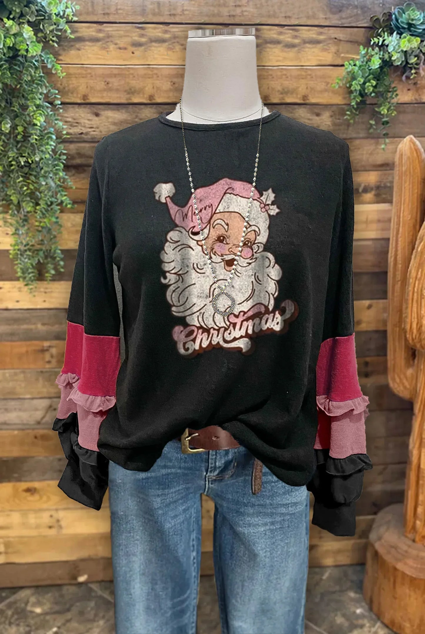 Dames kerstsweater "Vintage Santa" van S tot 3 XL 