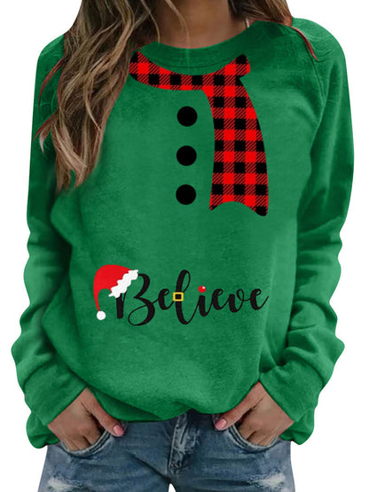 Kerstsweater voor dames "Believe" 6 kleuren van S tot 3 XL