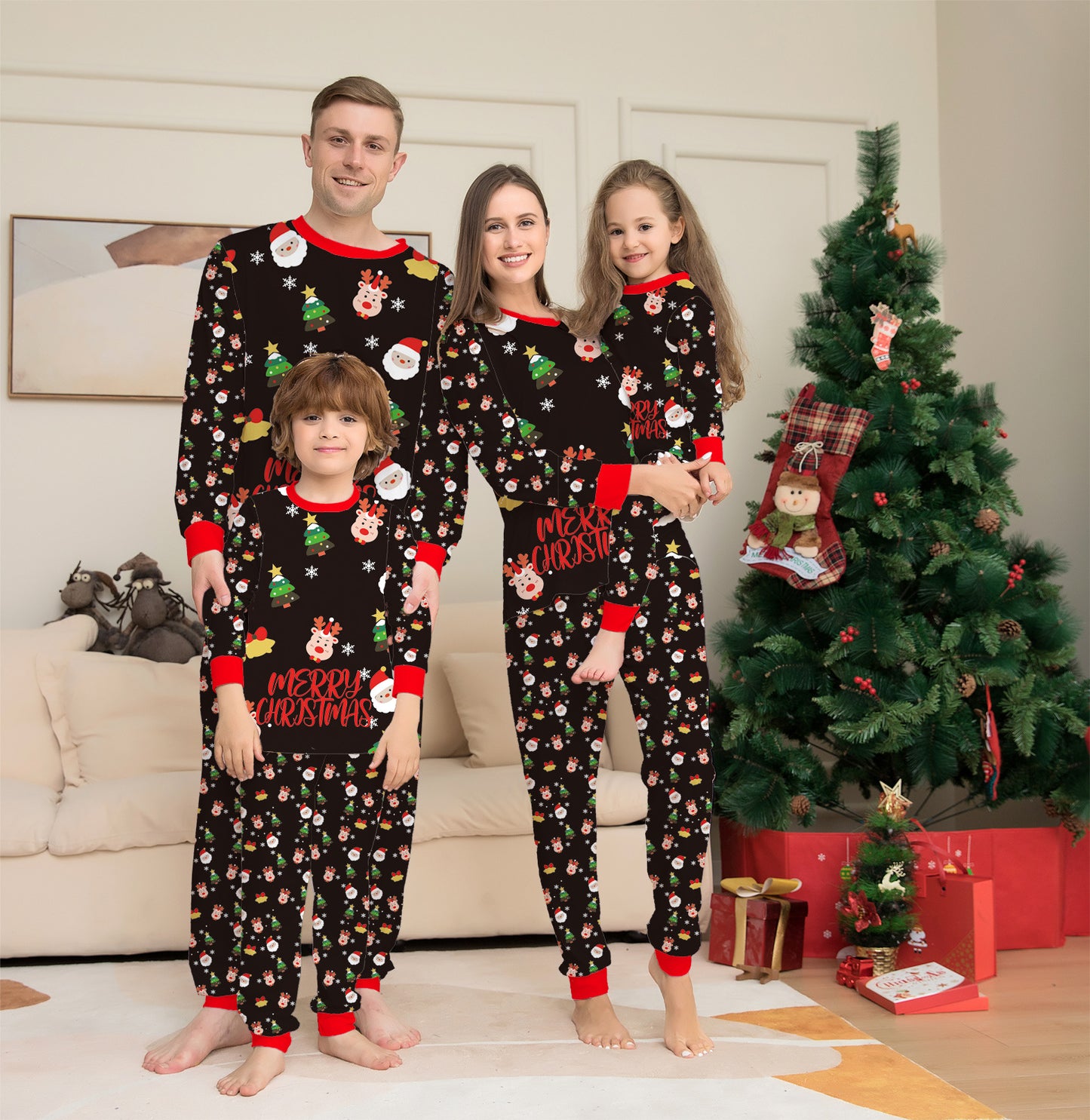 Pyjamas de Noël pour tout la famille même le chien taille de 6 mois à 3 XL